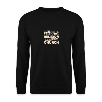 La pêche est ma religion, la mer est mon église - Sweat-shirt Unisexe - noir - Devant - Alina (178cm) & Michal (187cm)