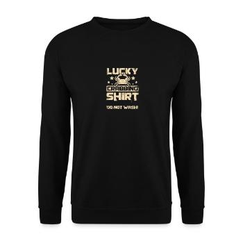 Lucky Crabbing do not wash crab fishing - Unisex Sweatshirt - black - Front - Alina (178cm) & Michal (187cm)