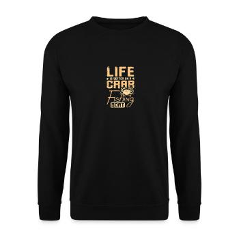 La vie est plus belle sur un bateau de pêche au crabe - Sweat-shirt Unisexe - noir - Devant - Alina (178cm) & Michal (187cm)