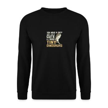Tu as un chat, j’ai un dragon barbu - Sweat-shirt Unisexe - noir - Devant - Alina (178cm) & Michal (187cm)