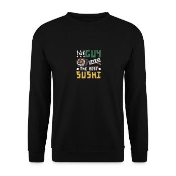 This guy makes the best sushi - Unisex Pullover - Schwarz - Vorne - Alina (178cm) & Michal (187cm)