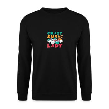 Crazy sushi lady - Unisex Pullover - Schwarz - Vorne - Alina (178cm) & Michal (187cm)