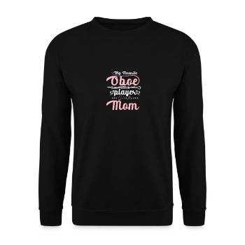 Mothers day My favorite oboe player calls me mom - Unisex Pullover - Schwarz - Vorne - Alina (178cm) & Michal (187cm)