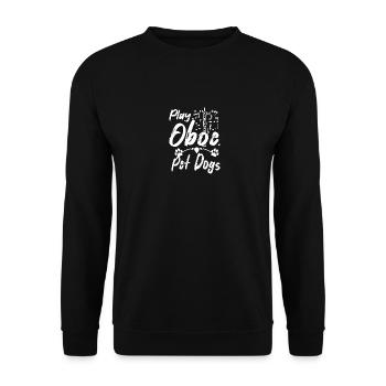 Dog owner Play oboe pet dogs - Unisex Sweatshirt - black - Front - Alina (178cm) & Michal (187cm)