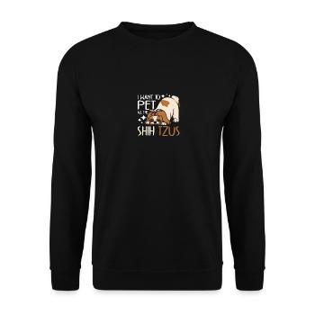 I want to pet all the Shih tzus - Unisex Sweatshirt - black - Front - Alina (178cm) & Michal (187cm)