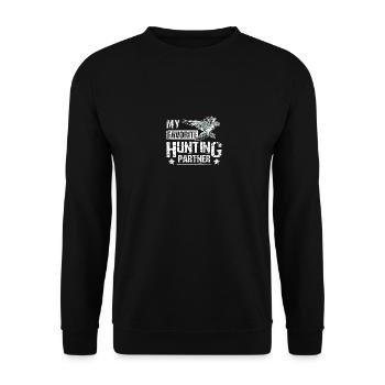 My favorite hunting partner Falconer - Unisex Sweatshirt - black - Front - Alina (178cm) & Michal (187cm)