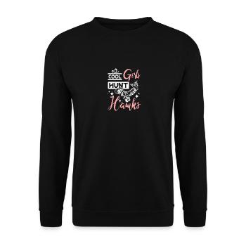 Les filles cool chassent avec des faucons Falconer - Sweat-shirt Unisexe - noir - Devant - Alina (178cm) & Michal (187cm)