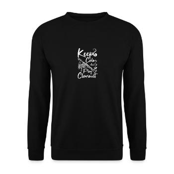 Reste calme et joue de la clarinette - Sweat-shirt Unisexe - noir - Devant - Alina (178cm) & Michal (187cm)