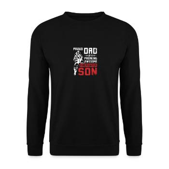 Proud dad of an awesome firefighter son - Unisex Sweatshirt - black - Front - Alina (178cm) & Michal (187cm)