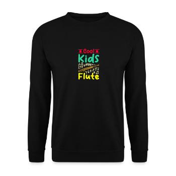 For children, cool kids play flute - Unisex Sweatshirt - black - Front - Alina (178cm) & Michal (187cm)
