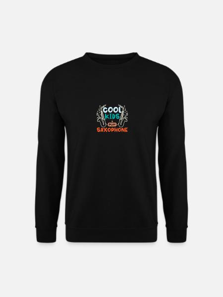 Children cool kids play saxophone - Unisex Pullover - Schwarz