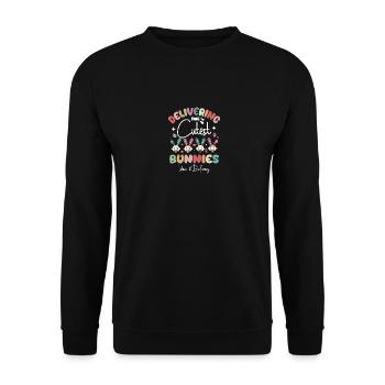 Delivering The Cutest Bunnies Easter Nurse - Unisex Pullover - Schwarz - Vorne - Alina (178cm) & Michal (187cm)