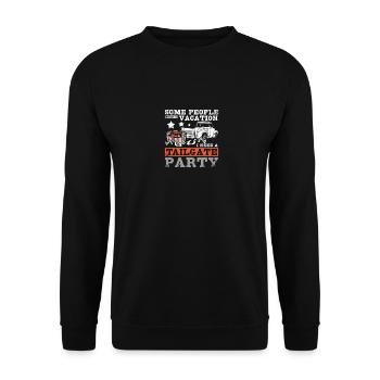 Some people need vacation I need a tailgate party - Unisex Pullover - Schwarz - Vorne - Alina (178cm) & Michal (187cm)