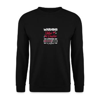 Attention Mère Fille week-end en cours - Sweat-shirt Unisexe - noir - Devant - Alina (178cm) & Michal (187cm)