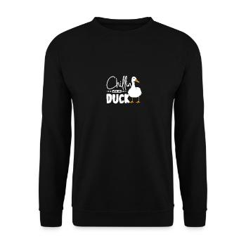 Chillin avec mon canard - Sweat-shirt Unisexe - noir - Devant - Alina (178cm) & Michal (187cm)