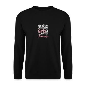 Trombonist Cool girls play trombone - Unisex Pullover - Schwarz - Vorne - Alina (178cm) & Michal (187cm)