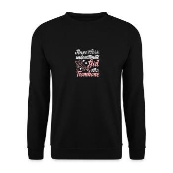 Ne sous-estimez jamais une fille avec un trombone - Sweat-shirt Unisexe - noir - Devant - Alina (178cm) & Michal (187cm)