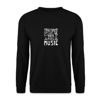 You have to feel the music Trombonist - Unisex Pullover - Schwarz - Vorne - Alina (178cm) & Michal (187cm)