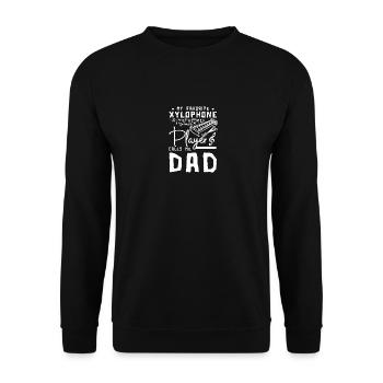 My favorite xylophone player calls me dad - Unisex Sweatshirt - black - Front - Alina (178cm) & Michal (187cm)