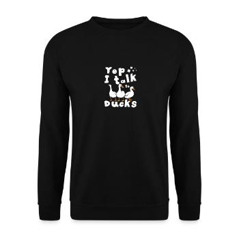 Yep I talk to ducks - Unisex Pullover - Schwarz - Vorne - Alina (178cm) & Michal (187cm)