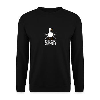 Chuchoteur de canard pékin de compagnie - Sweat-shirt Unisexe - noir - Devant - Alina (178cm) & Michal (187cm)