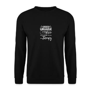 Playing ukulele is my therapy - Unisex Sweatshirt - black - Front - Alina (178cm) & Michal (187cm)