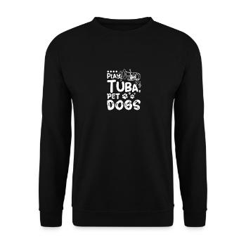 Dog owner play tuba pet dogs - Unisex Sweatshirt - black - Front - Alina (178cm) & Michal (187cm)