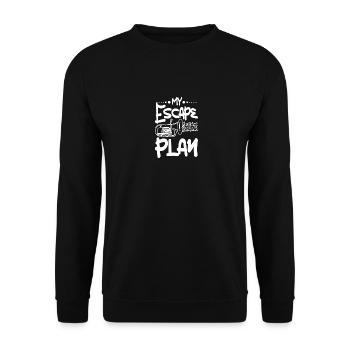 Playing tuba is my escape plan - Unisex Pullover - Schwarz - Vorne - Alina (178cm) & Michal (187cm)