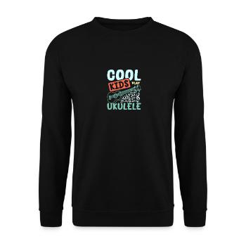 children Cool kids play Ukulele - Unisex Sweatshirt - black - Front - Alina (178cm) & Michal (187cm)
