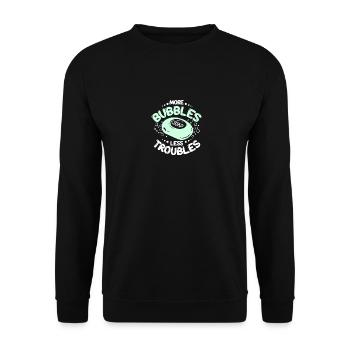 Soap making more bubbles less troubles - Unisex Pullover - Schwarz - Vorne - Alina (178cm) & Michal (187cm)