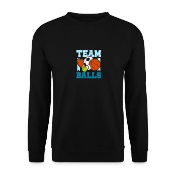 Gender Reveal Team boy team balls - Unisex Pullover - Schwarz - Vorne - Alina (178cm) & Michal (187cm)