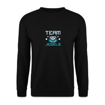 Gender Reveal Team boy team jewels - Unisex Pullover - Schwarz - Vorne - Alina (178cm) & Michal (187cm)