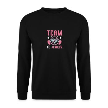 Gender Reveal Team girl team no jewels - Unisex Pullover - Schwarz - Vorne - Alina (178cm) & Michal (187cm)