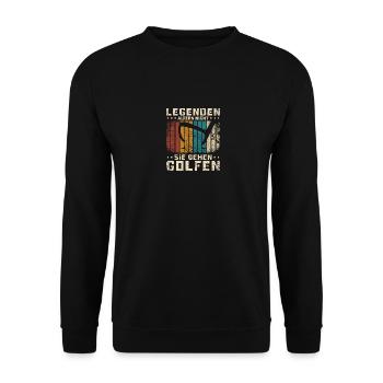 Vintage Legends Don't Age They Go Golf - Unisex Sweatshirt - black - Front - Alina (178cm) & Michal (187cm)