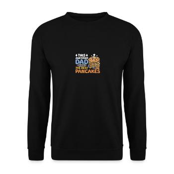 Fête des pères Ce papa fait les meilleures crêpes - Sweat-shirt Unisexe - noir - Devant - Alina (178cm) & Michal (187cm)