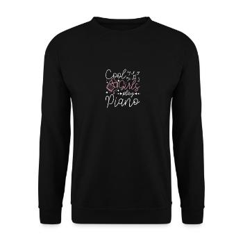 Cool girls play piano - Unisex Sweatshirt - black - Front - Alina (178cm) & Michal (187cm)
