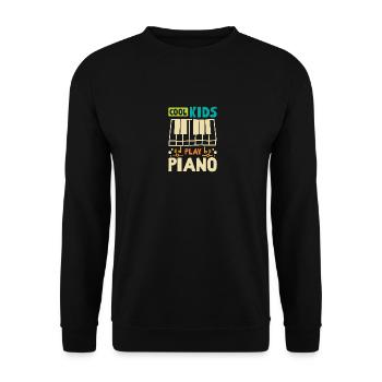 Children Cool kids play piano - Unisex Sweatshirt - black - Front - Alina (178cm) & Michal (187cm)
