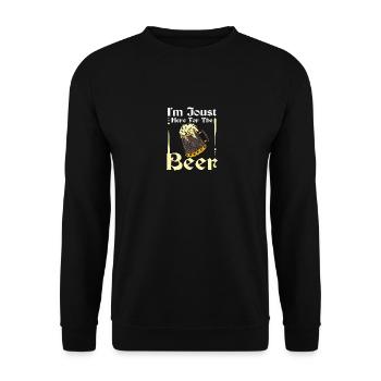 I'm joust here for the beer - Unisex Sweatshirt - black - Front - Alina (178cm) & Michal (187cm)