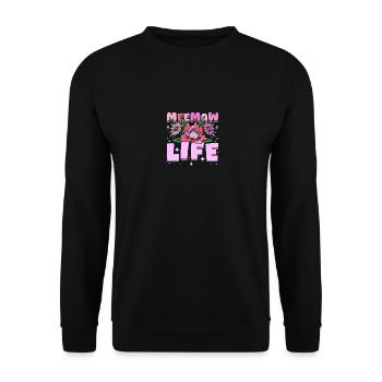 Groovy Flowers Meemaw life - Unisex Pullover - Schwarz - Vorne - Alina (178cm) & Michal (187cm)
