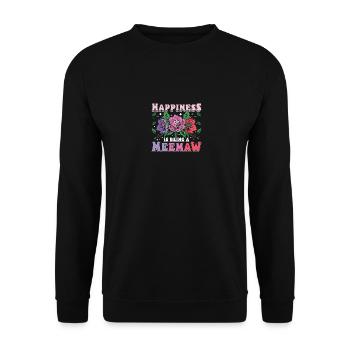 Happiness is being a meemaw - Unisex Pullover - Schwarz - Vorne - Alina (178cm) & Michal (187cm)