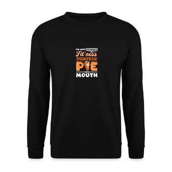 J’adore la tarte à la citrouille dans la bouche - Sweat-shirt Unisexe - noir - Devant - Alina (178cm) & Michal (187cm)