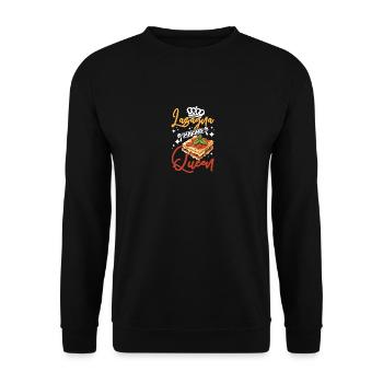 Lasagne faisant la reine - Sweat-shirt Unisexe - noir - Devant - Alina (178cm) & Michal (187cm)