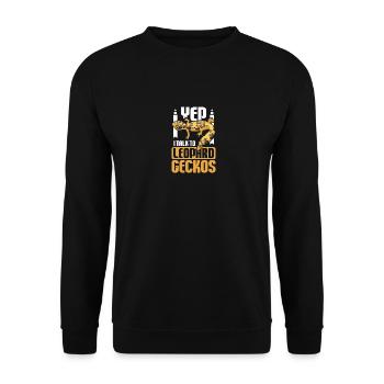 Yep I talk to leopard geckos - Unisex Sweatshirt - black - Front - Alina (178cm) & Michal (187cm)