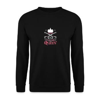 Hurling Queen - Unisex Sweatshirt - black - Front - Alina (178cm) & Michal (187cm)