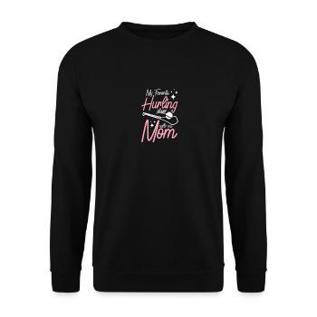 My favorite Hurling player calls me mom - Unisex Sweatshirt - black - Front - Alina (178cm) & Michal (187cm)