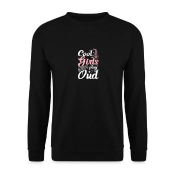 Cool girls play oud - Unisex Sweatshirt - black - Front - Alina (178cm) & Michal (187cm)