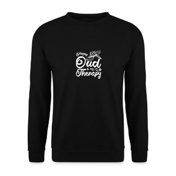 Playing Oud is my therapy - Unisex Sweatshirt - black - Front - Alina (178cm) & Michal (187cm)