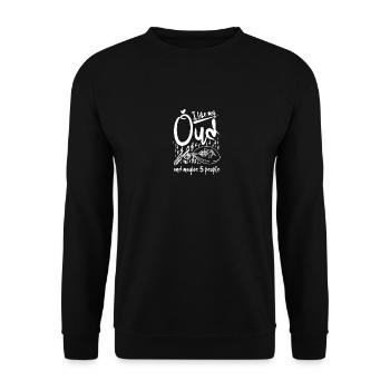 I like my Oud and maybe 3 people - Unisex Sweatshirt - black - Front - Alina (178cm) & Michal (187cm)