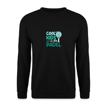 Children Cool kids play Padel - Unisex Sweatshirt - black - Front - Alina (178cm) & Michal (187cm)