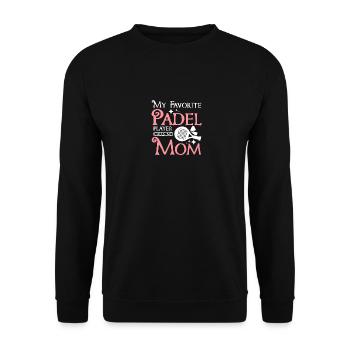 Mother's day My favorite padel player calls me mom - Unisex Sweatshirt - black - Front - Alina (178cm) & Michal (187cm)